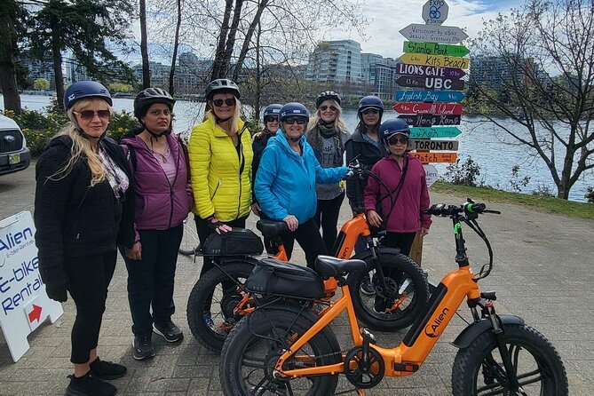 Vancouver E-Bike Rentals - Premium Seawall Bike Path Location - Plaza of Nations pickup: right on the bike lane, not across town