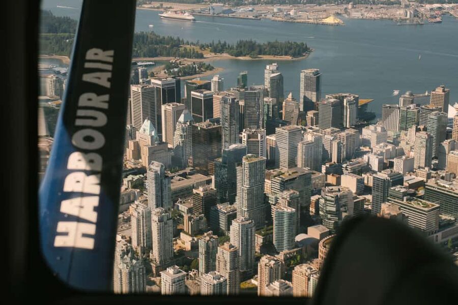 Vancouver: Extended Scenic Panorama Seaplane Tour - The Downtown Passes Again: BC Place and Science World from Above