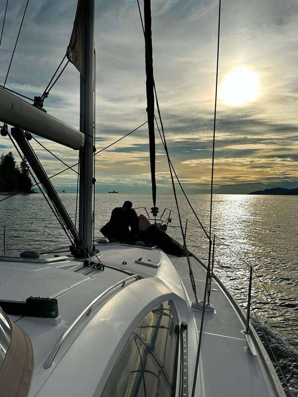 Vancouver: Mosquito Creek and English Bay Sailboat Cruise - Under Lions Gate Bridge and out toward islands and West Vancouver