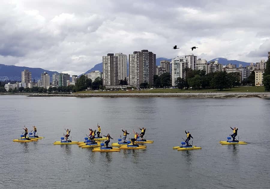 Vancouver: Water Bike Rental in False Creek - What 1 Hour on a Water Bike Feels Like (8 to 15 km/h)
